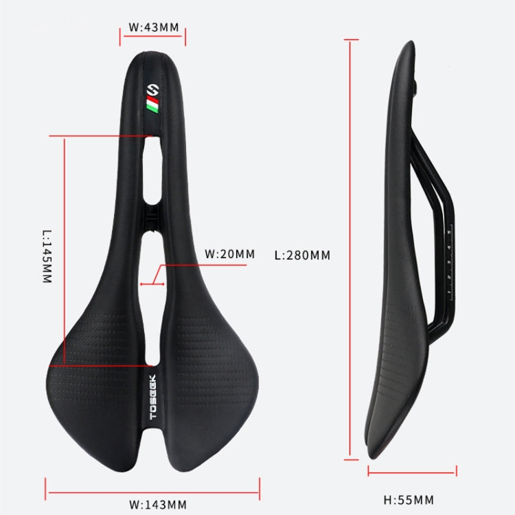 TOSEEK Mountain Bike Saddle Road Bicycle Seat Accessories, Color: Black Red