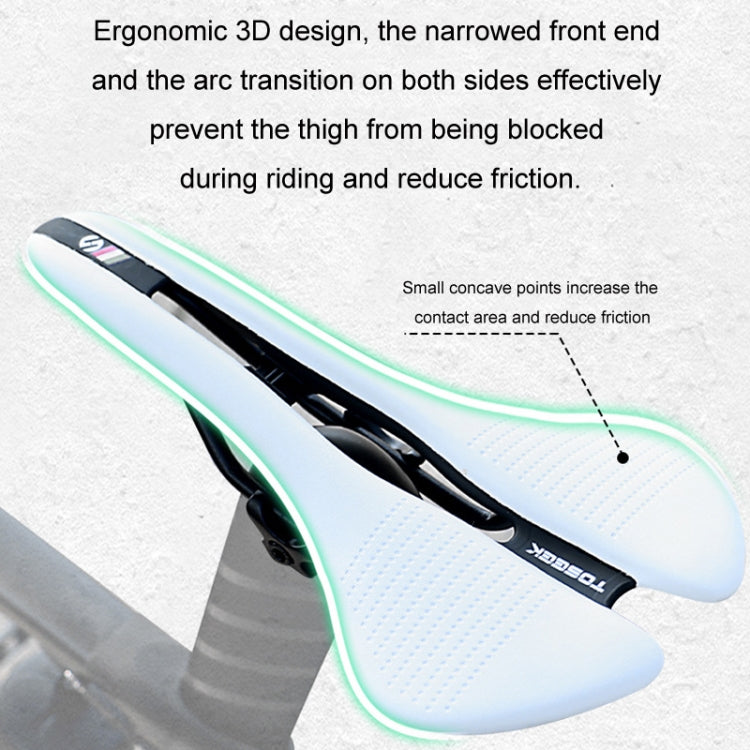 TOSEEK Mountain Bike Saddle Road Bicycle Seat Accessories, Color: Black