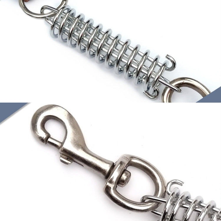 Leather Dog Leash Pet Tow Rope Chain, Style: Without Spring(Coffee)