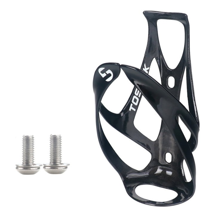 TOSEEK Outdoor Cycling Carbon Fiber Open Water Bottle Cage, Color: Black Glossy