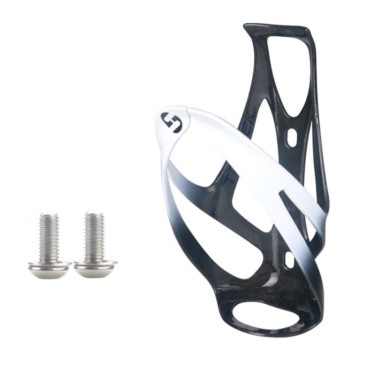TOSEEK Outdoor Cycling Carbon Fiber Open Water Bottle Cage, Color: White Glossy