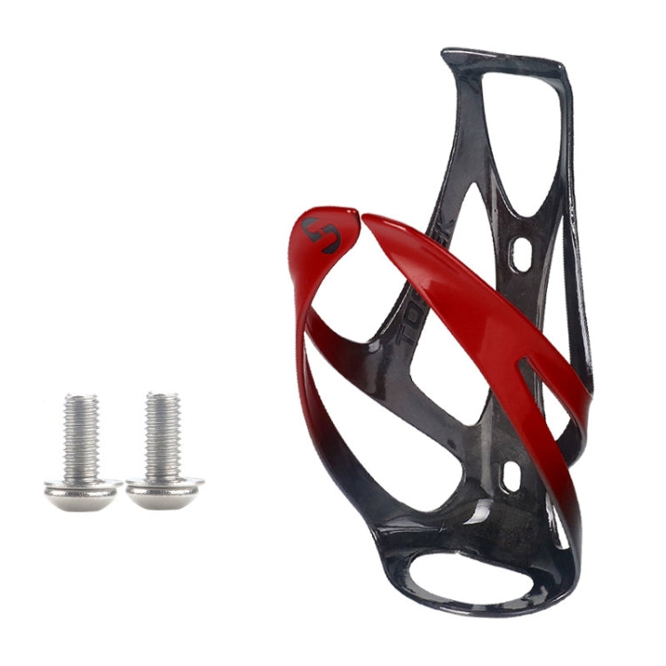 TOSEEK Outdoor Cycling Carbon Fiber Open Water Bottle Cage, Color: Red Glossy