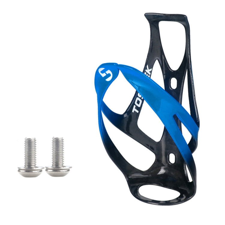 TOSEEK Outdoor Cycling Carbon Fiber Open Water Bottle Cage, Color: Blue Glossy