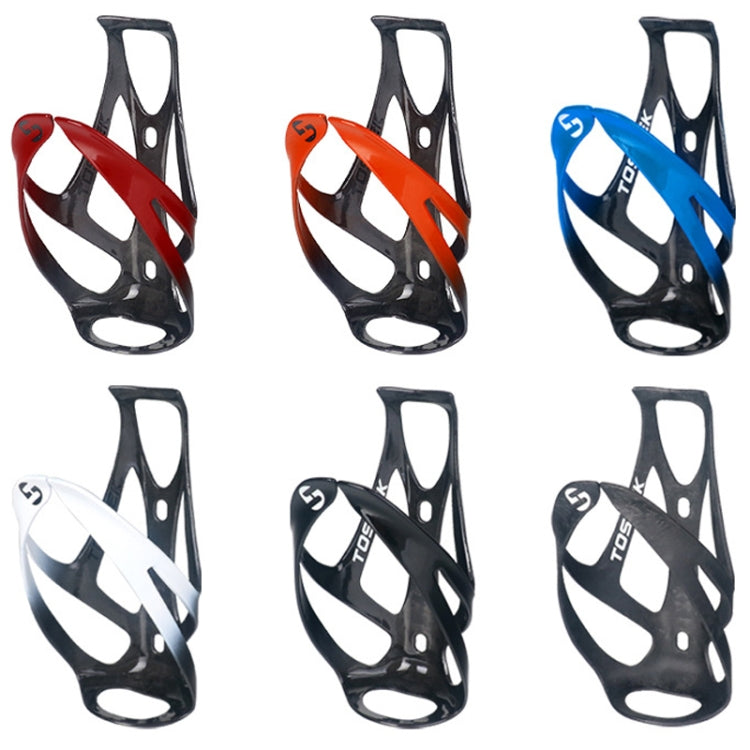 TOSEEK Outdoor Cycling Carbon Fiber Open Water Bottle Cage, Color: Orange Glossy