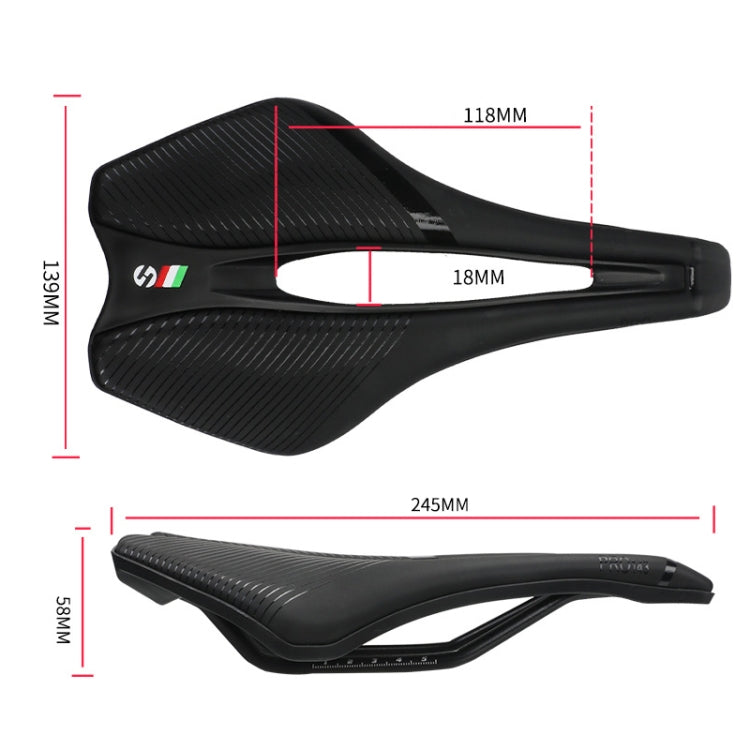 TOSEEK Bicycle Shock-absorbing Comfortable Widened Saddle(Silver)