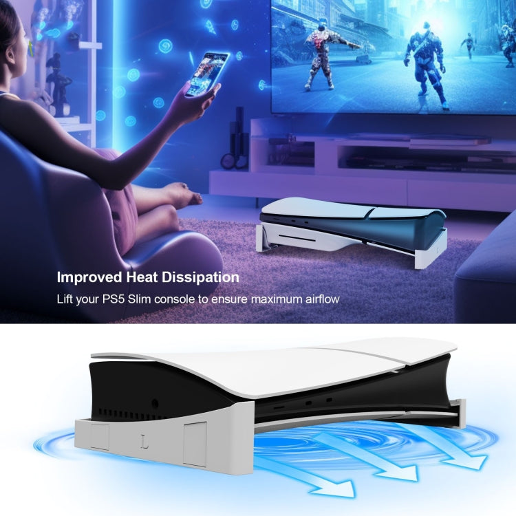 For PS5 Slim JYS-P5189 Console Horizontal Placement Stand Digital / Optical Drive Version Universal Storage Mount(Transparent)