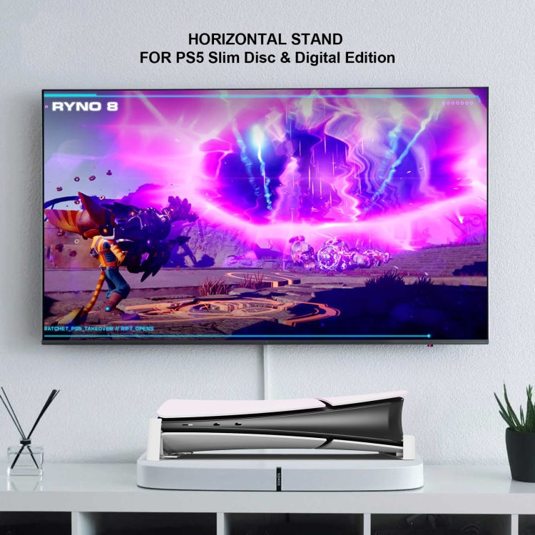 For PS5 Slim JYS-P5189 Console Horizontal Placement Stand Digital / Optical Drive Version Universal Storage Mount(Black)