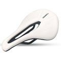 TOSEEK Bicycle Wide Seat Cushion Shock Absorption Comfortable Saddle, Color: White