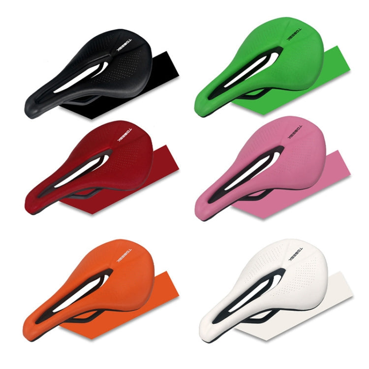 TOSEEK Bicycle Wide Seat Cushion Shock Absorption Comfortable Saddle, Color: Green