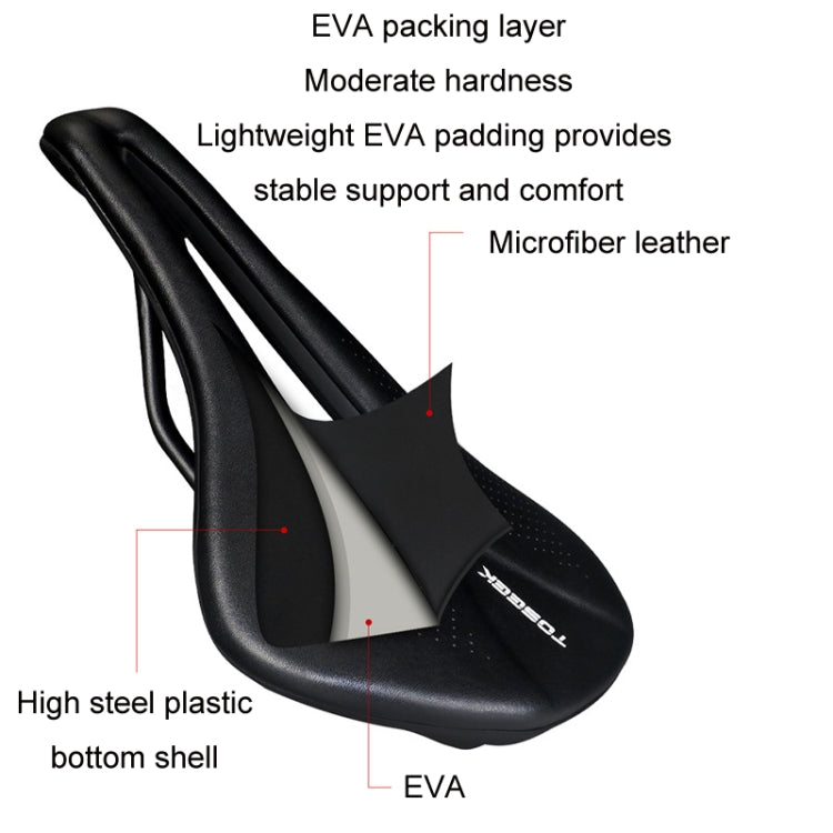 TOSEEK Bicycle Wide Seat Cushion Shock Absorption Comfortable Saddle, Color: Pink
