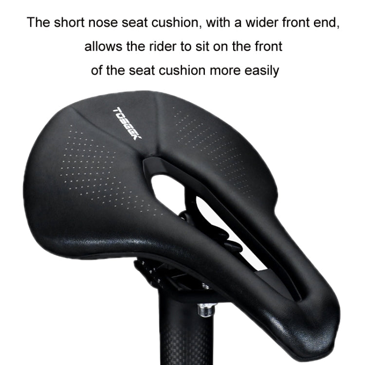 TOSEEK Bicycle Wide Seat Cushion Shock Absorption Comfortable Saddle, Color: White
