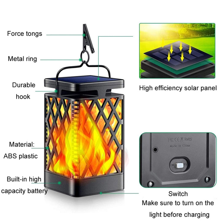 Skeleton Diamond Simulation Flame Lights Outdoor Solar LED Garden Light, Power: 0.6W