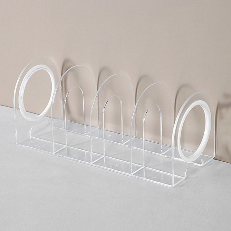 Book Riser Stand Desktop Book Storage Shelf Student Transparent Book Holder(White Ring)