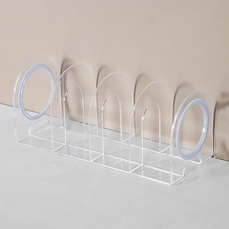 Book Riser Stand Desktop Book Storage Shelf Student Transparent Book Holder(Blue Ring)