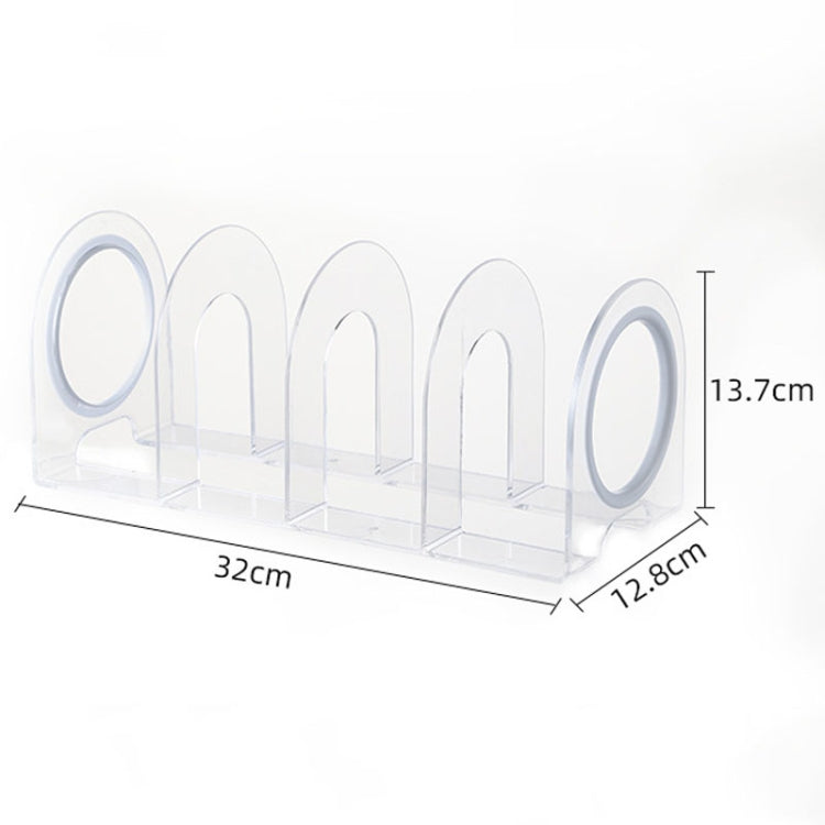 Book Riser Stand Desktop Book Storage Shelf Student Transparent Book Holder(White Ring)