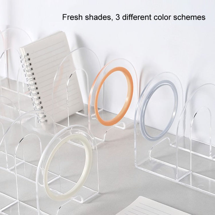 Book Riser Stand Desktop Book Storage Shelf Student Transparent Book Holder(Yellow Ring)