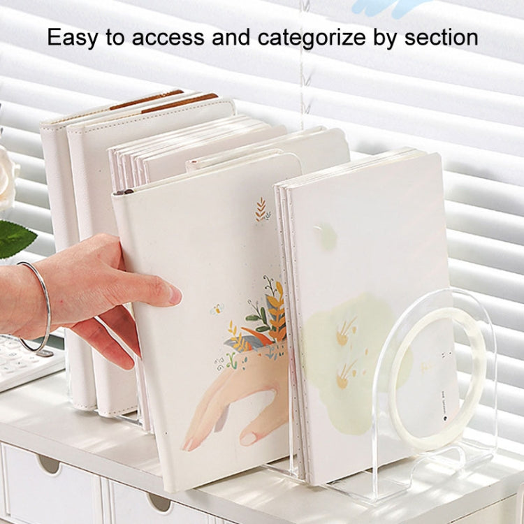 Book Riser Stand Desktop Book Storage Shelf Student Transparent Book Holder(Yellow Ring)