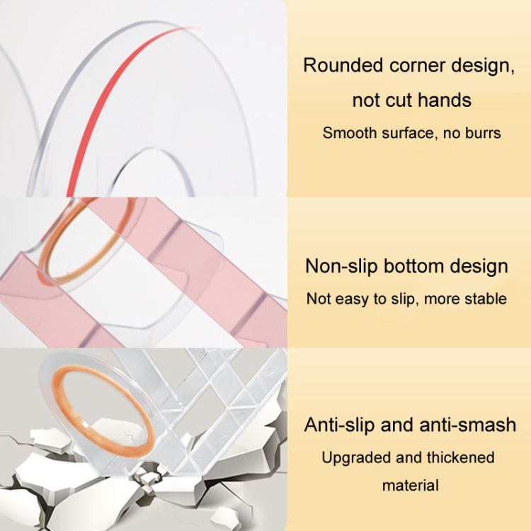 Book Riser Stand Desktop Book Storage Shelf Student Transparent Book Holder(White Ring)