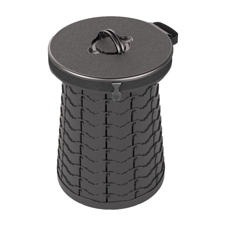Car Outdoor Multifunctional Retractable Thickened Folding Stool Portable Toilet(Black)