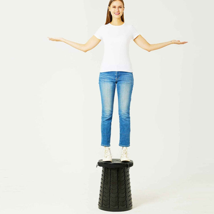 Car Outdoor Multifunctional Retractable Thickened Folding Stool Portable Toilet(Black)