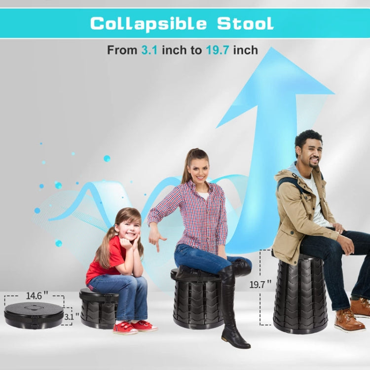 Car Outdoor Multifunctional Retractable Thickened Folding Stool Portable Toilet(Black)