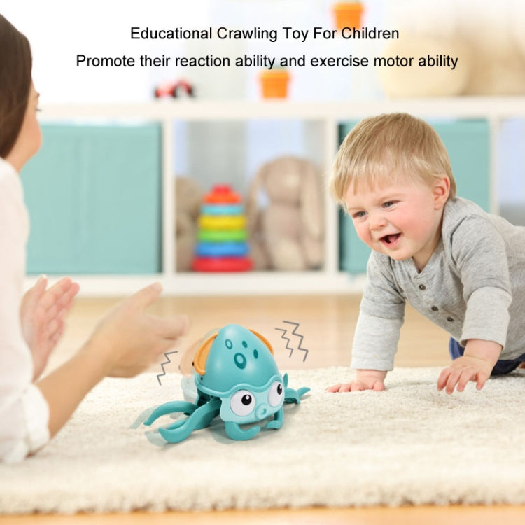 Children Electrical Sensor Octopus Toy Automatic Obstacle Avoidance Sound Light Crawling Quirky Toy(Pink)