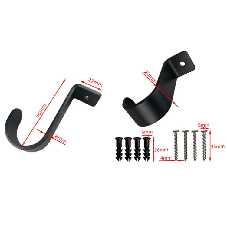 Curtain Roman Rod Top Installation Bracket Curtain Mounting Base Trays Accessories(Black)