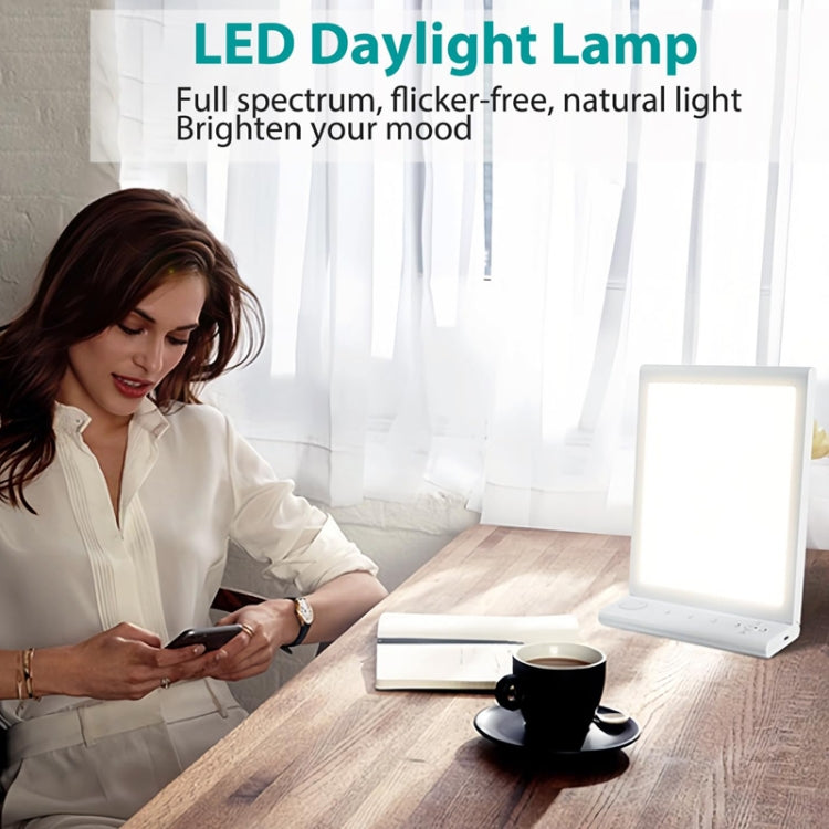 SAD White Noise Phototherapy Lamp Smart Emotional Night Light Music Decompression Therapy Light With Type-C Line+US Plug