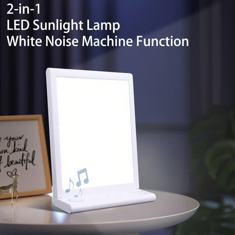 SAD White Noise Phototherapy Lamp Smart Emotional Night Light Music Decompression Therapy Light With Type-C Line+US Plug
