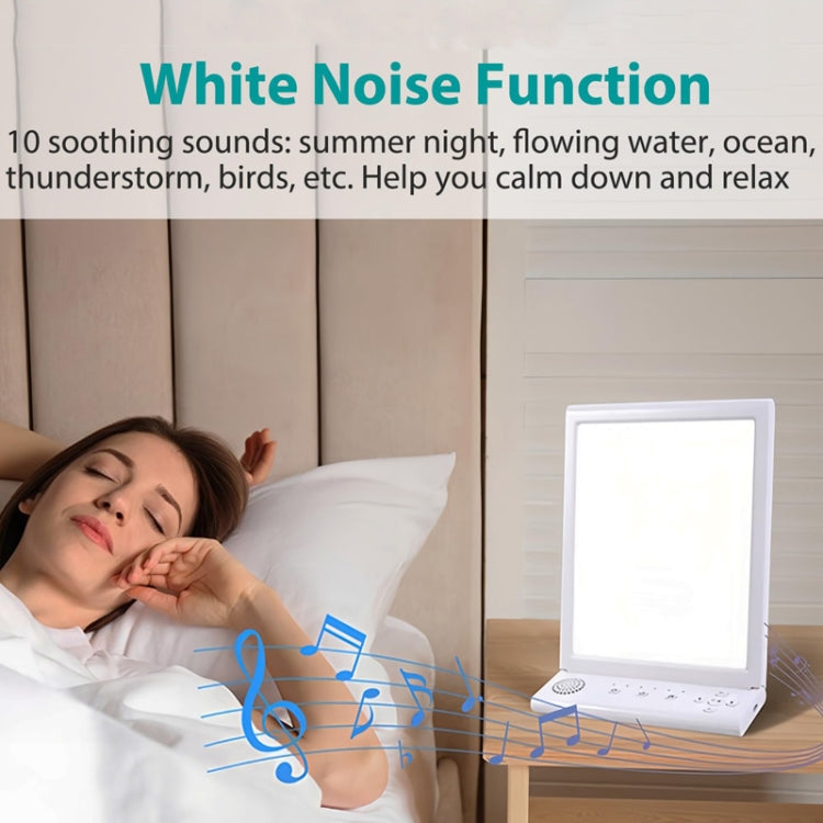 SAD White Noise Phototherapy Lamp Smart Emotional Night Light Music Decompression Therapy Light With Type-C Line+EU Plug