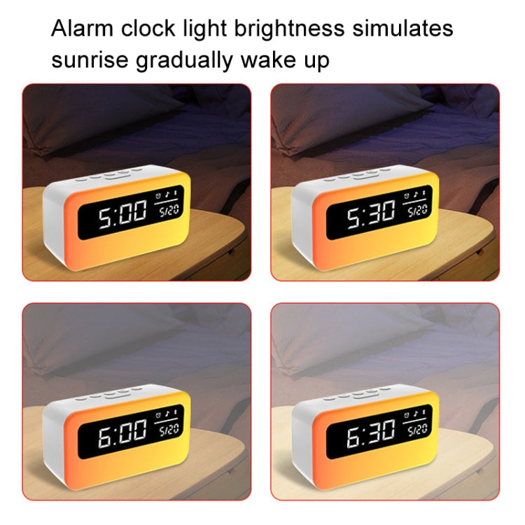 JSK-L30 Bluetooth Speaker Atmosphere Alarm Clock Regularly Wake Up APP Smart Home Charging Night Light(White)