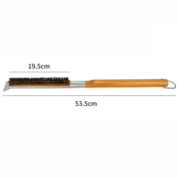 21 Inch Wooden Handle Pizza Oven Brush with Stone Scraper, Spec: Palm Stalk Fiber Bristles Color Spray