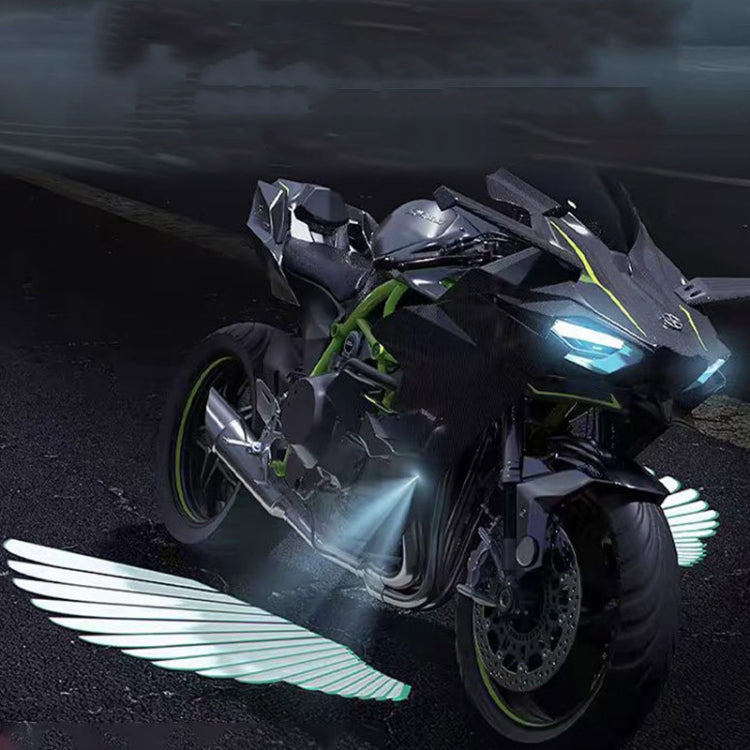 1pair Motorcycle Angel Wings Welcome Light LED Chassis Modified Wings Projector Light(White)