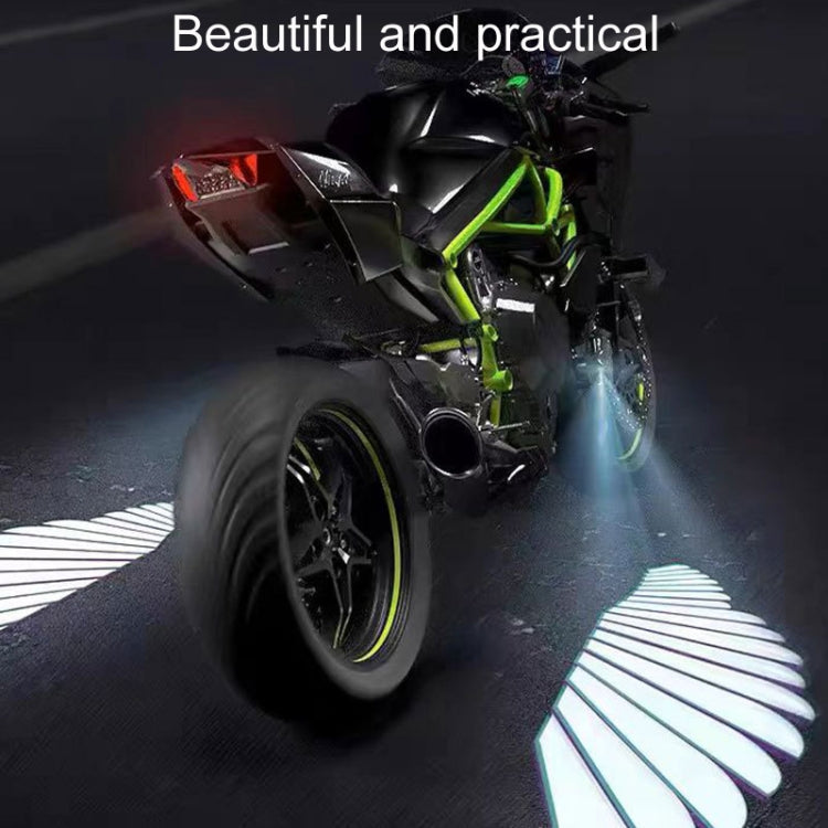 1pair Motorcycle Angel Wings Welcome Light LED Chassis Modified Wings Projector Light(Red)