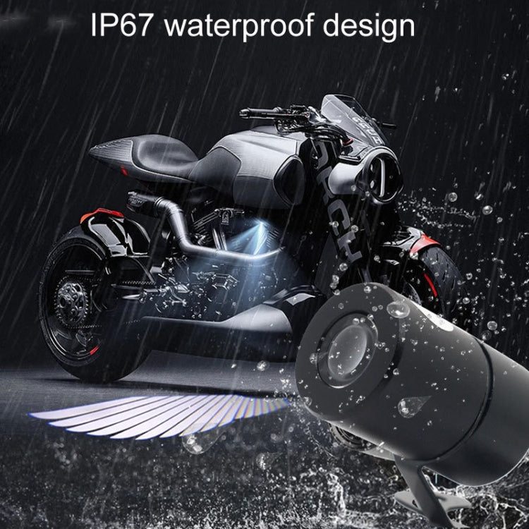 1pair Motorcycle Angel Wings Welcome Light LED Chassis Modified Wings Projector Light(Red)