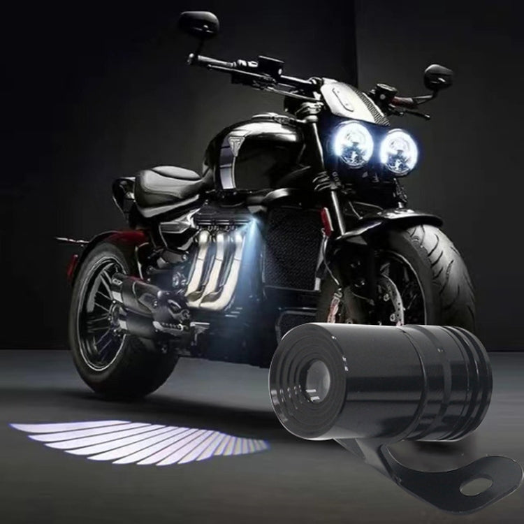 1pair Motorcycle Angel Wings Welcome Light LED Chassis Modified Wings Projector Light(Blue)