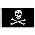 60x90cm Bar Haunted House Pirate Skeleton Flag Halloween Hanging Cloth, Style: Bald Eye Mask