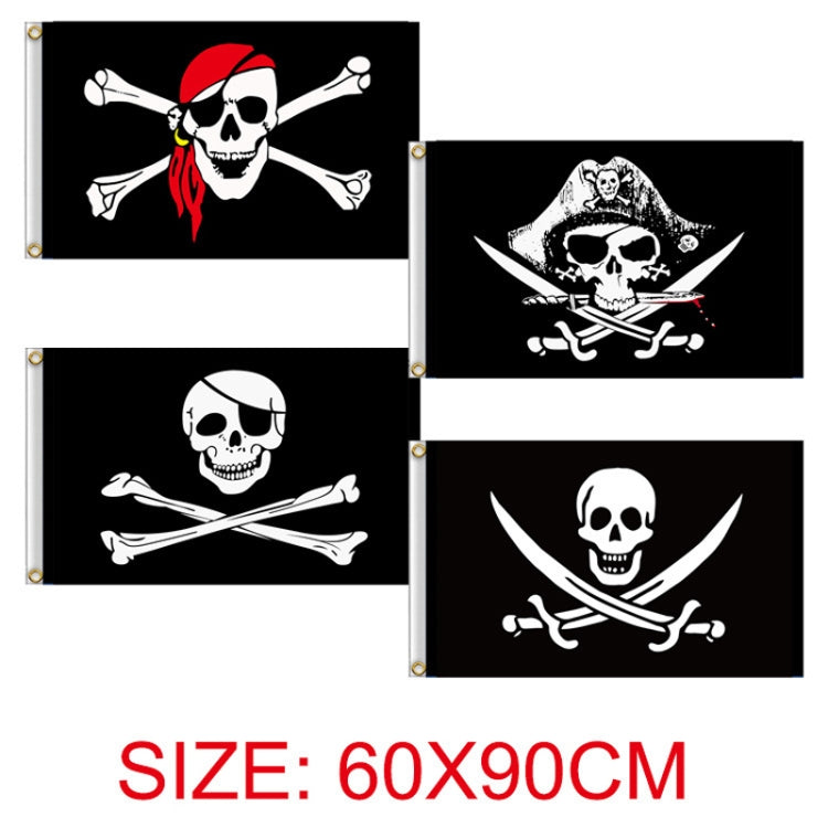60x90cm Bar Haunted House Pirate Skeleton Flag Halloween Hanging Cloth, Style: Bald Eye Mask