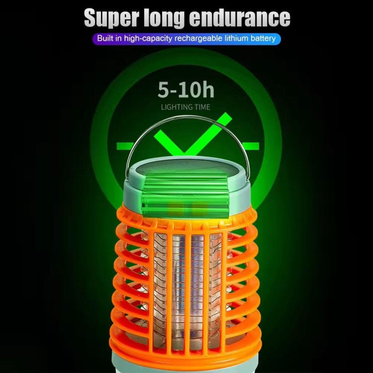 E-SMARTER W890-1 Solar LED Electric Shock Mosquito Light Outdoor USB Rechargeable Lighting Mosquito Trap(Orange)