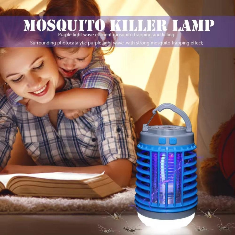 E-SMARTER W890-1 Solar LED Electric Shock Mosquito Light Outdoor USB Rechargeable Lighting Mosquito Trap(Orange)