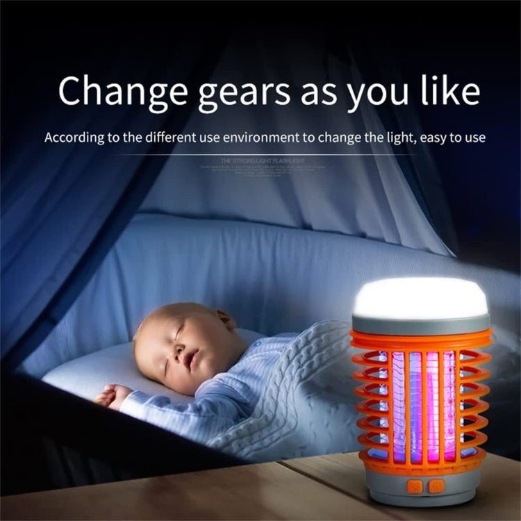 E-SMARTER W890-1 Solar LED Electric Shock Mosquito Light Outdoor USB Rechargeable Lighting Mosquito Trap(Blue)