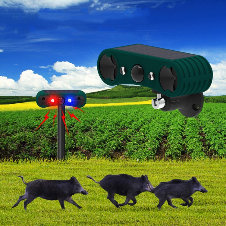 N911W Solar Powered Mouse Repeller Alarm Infrared Sensor Animal Repellent(Green)
