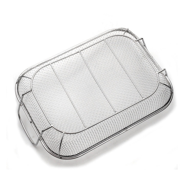Stainless Steel Square BBQ Basket Heightened Handle Anti-scalding Grill Basket 42.5x28x10.5