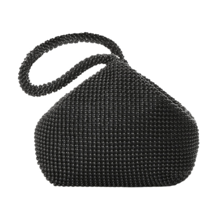 Evening Clutch Bag Ladies Banquet Soft Beaded Handbag(Black)