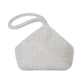 Evening Clutch Bag Ladies Banquet Soft Beaded Handbag(Silver)