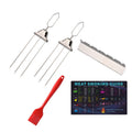 5 In 1 Stainless Steel BBQ Skewers Semi-Automatic Barbecue Fork