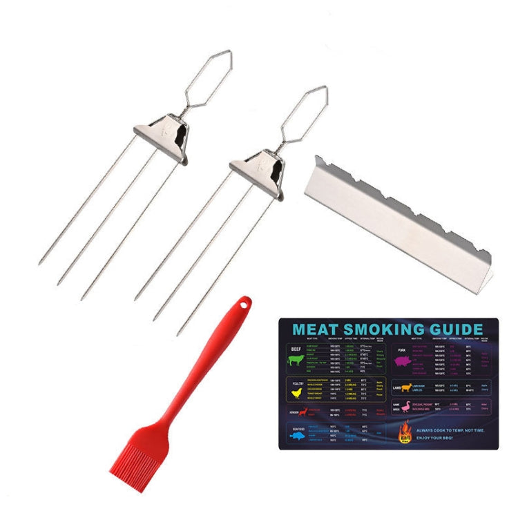 5 In 1 Stainless Steel BBQ Skewers Semi-Automatic Barbecue Fork