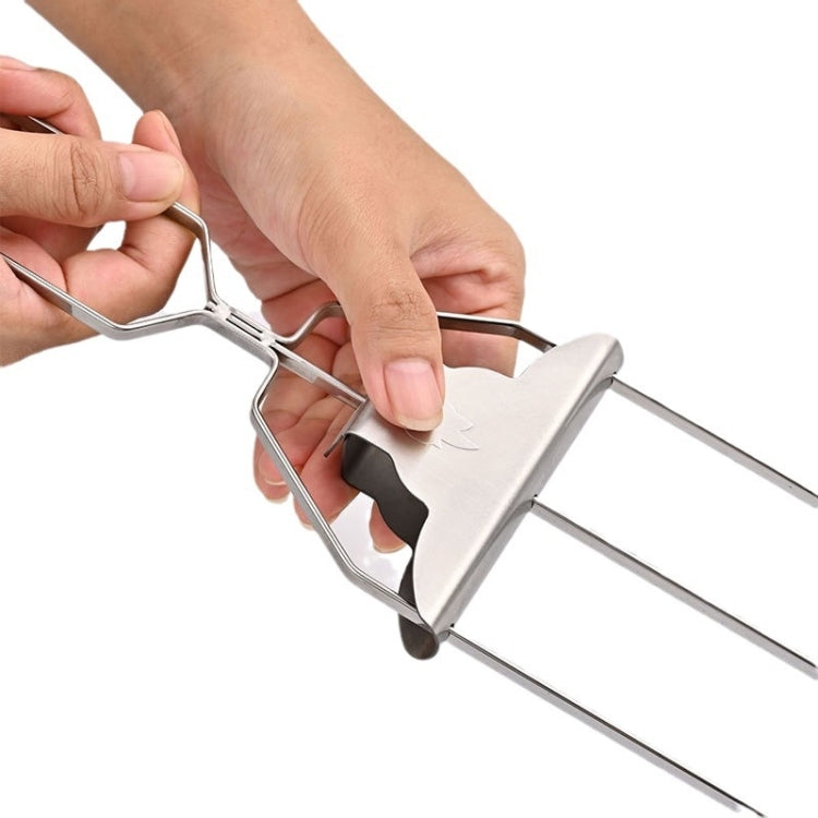 3 Way Skewer Stainless Steel BBQ Skewers Semi-Automatic Barbecue Fork