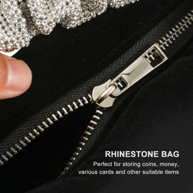 Velvet With Rhinestones Evening Bag Ladies Banquet Evening Clutch Bag(Black)
