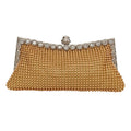 Aluminum Beads Rhinestone Evening Bag Ladies Banquet Evening Clutch Bag(Gold)